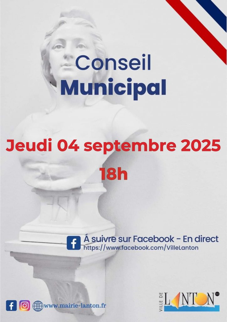 PROCHAIN CONSEIL MUNICIPAL - JEUDI 04/09/2025