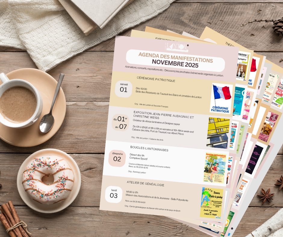 NOVEMBRE 2025 – AGENDA DES MANIFESTATIONS