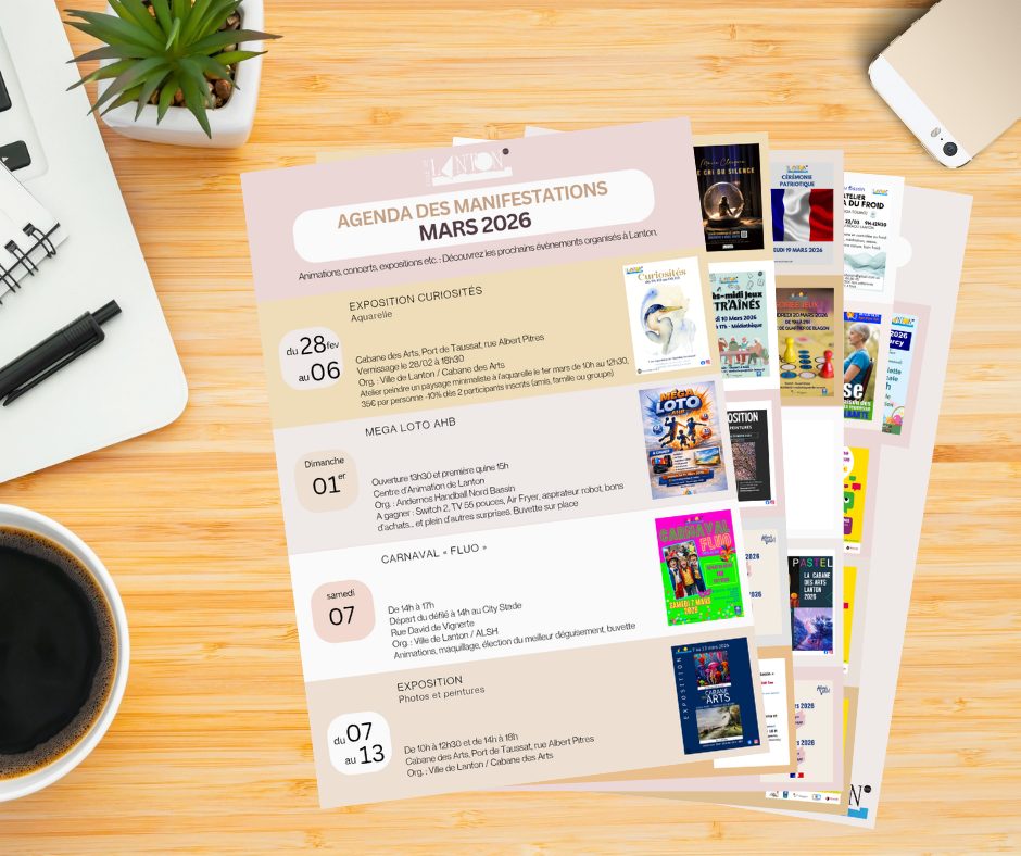 MARS 2026 – AGENDA DES MANIFESTATIONS