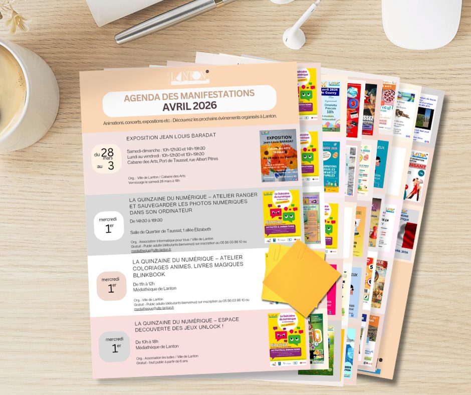 AVRIL 2026 – AGENDA DES MANIFESTATIONS