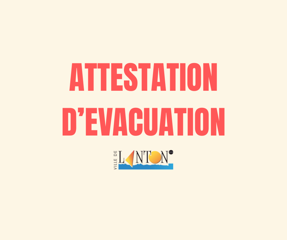 ATTESTATION D'EVACUATION